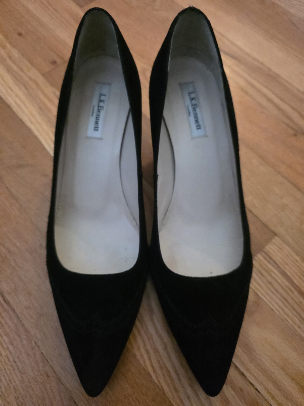 LK Bennett Black Suede Kitten Heel